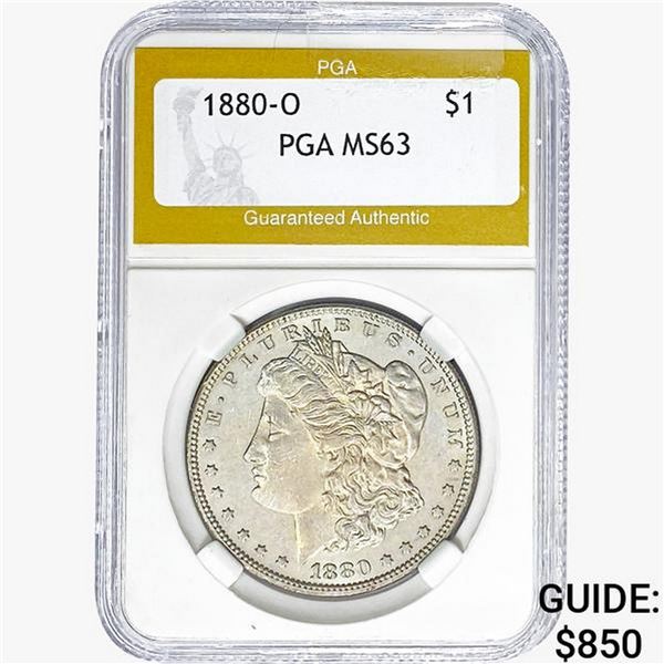 1880-O Morgan Silver Dollar PGA MS63