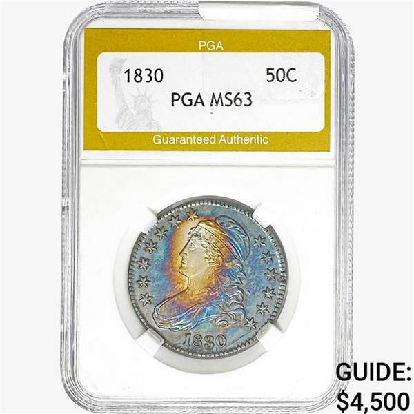 1830 Capped Bust Half Dollar PGA MS63