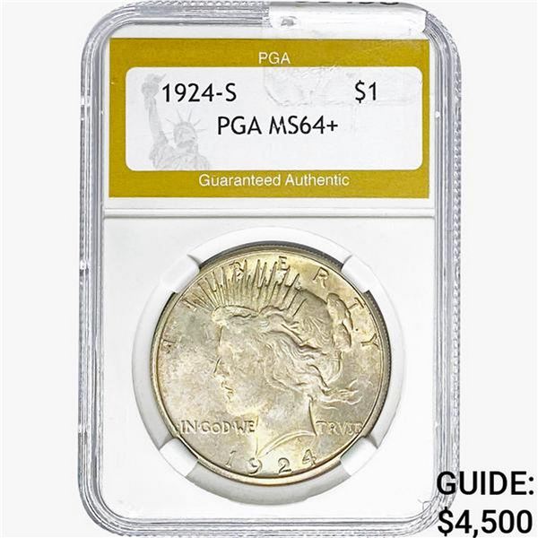 1924-S Silver Peace Dollar PGA MS64+