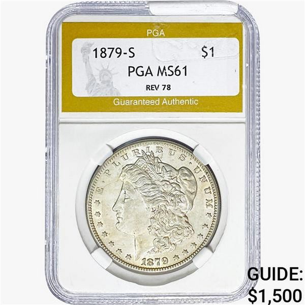 1879-S REV 78 Morgan Silver Dollar PGA MS61