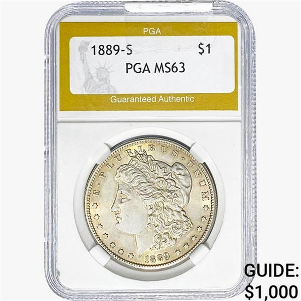 1889-S Morgan Silver Dollar PGA MS63