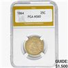 Image 1 : 1864 Seated Liberty Quarter PGA MS60