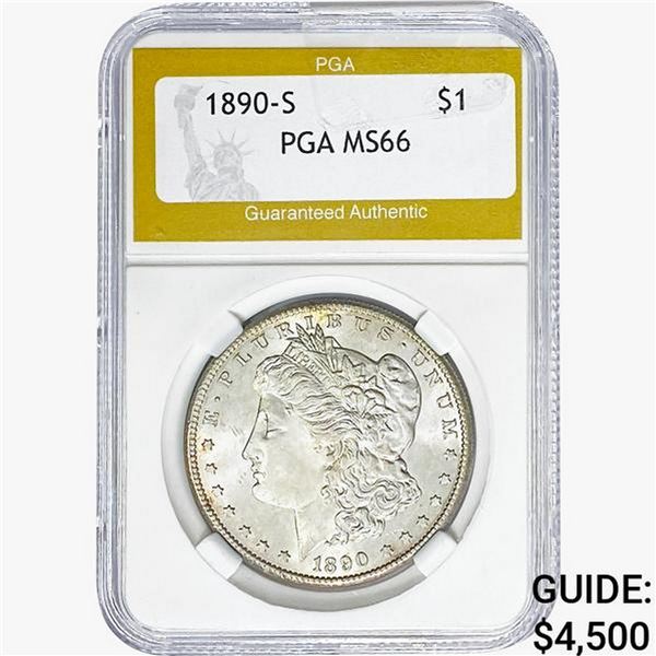 1890-S Morgan Silver Dollar PGA MS66