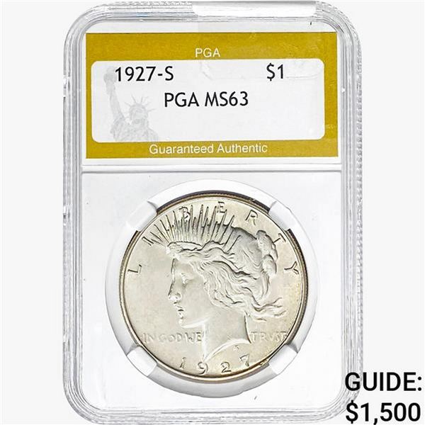 1927-S Silver Peace Dollar PGA MS63