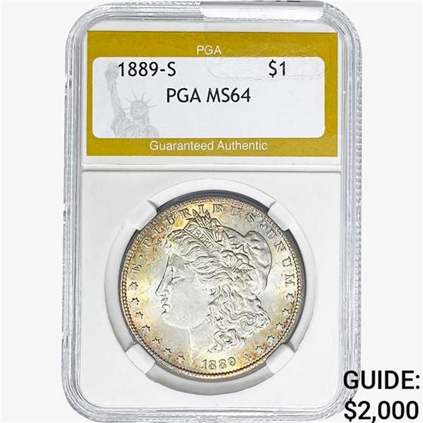 1889-S Morgan Silver Dollar PGA MS64