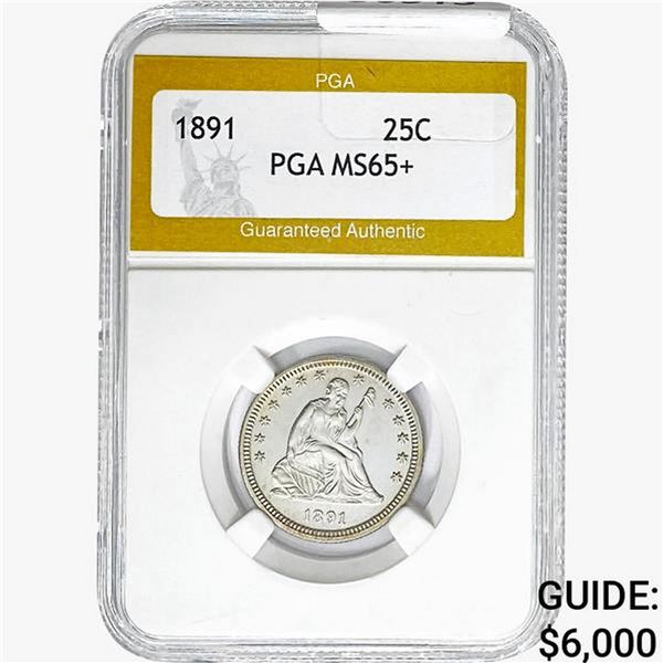1891 Seated Liberty Quarter PGA MS65+
