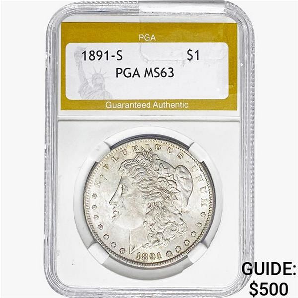 1891-S Morgan Silver Dollar PGA MS63