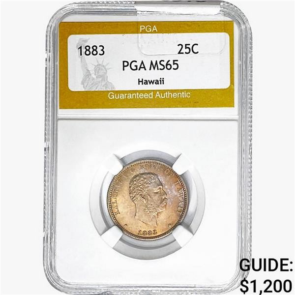 1883 Kingdom of Hawaii Quarter PGA MS65
