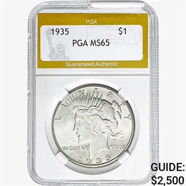 1935 Silver Peace Dollar PGA MS65