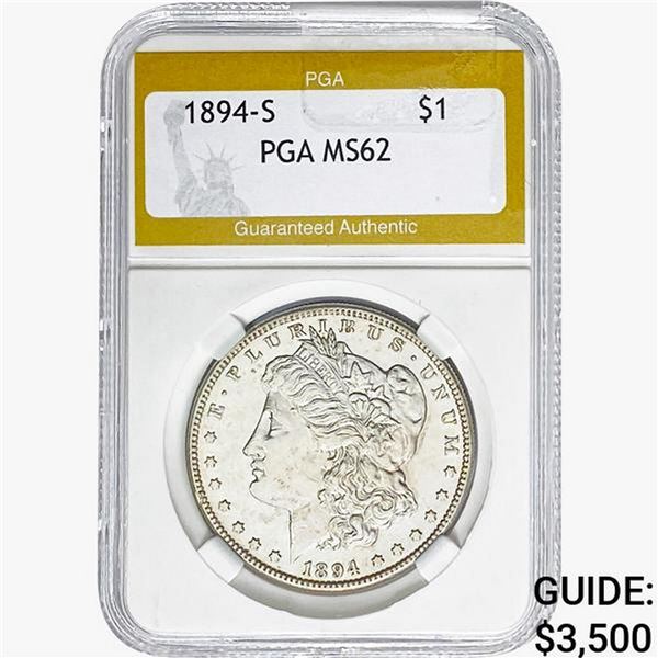 1894-S Morgan Silver Dollar PGA MS62