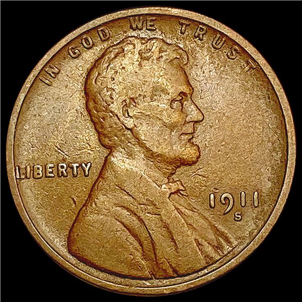 1911-S Wheat Cent NEARLY UNCIRCULATED