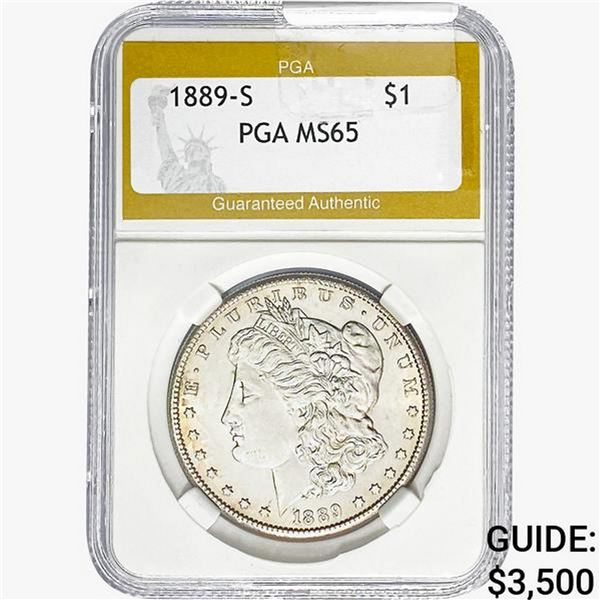 1889-S Morgan Silver Dollar PGA MS65