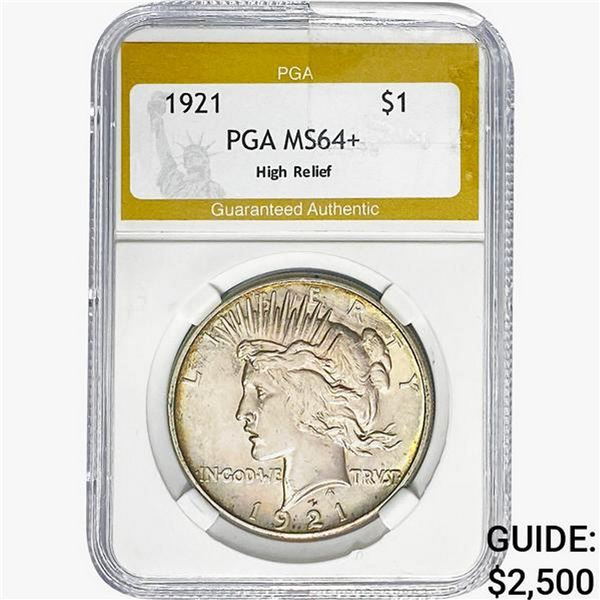 1921 Silver Peace Dollar PGA MS64+ HR