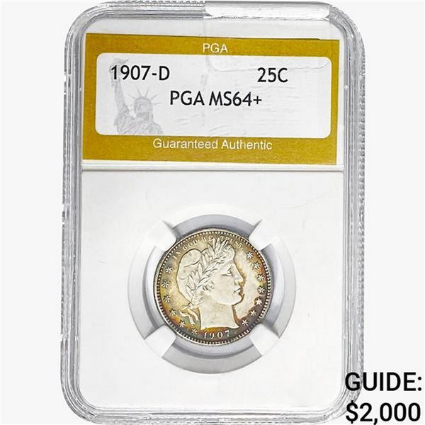 1907-D Barber Quarter PGA MS64+