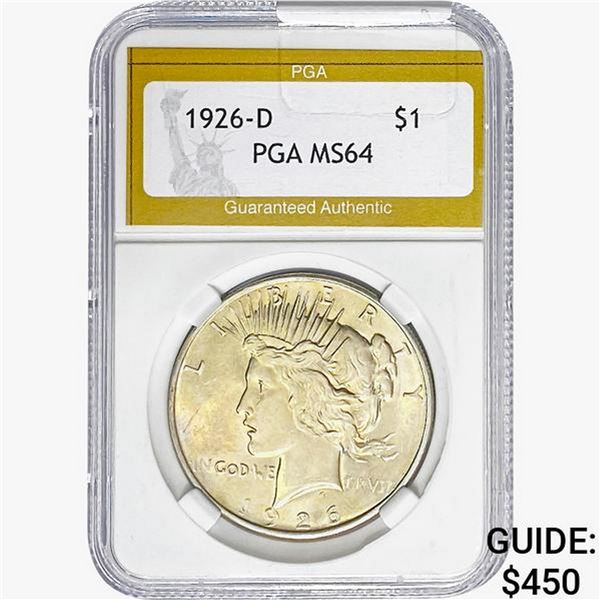 1926-D Silver Peace Dollar PGA MS64