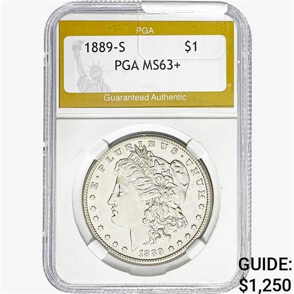 1889-S Morgan Silver Dollar PGA MS63+