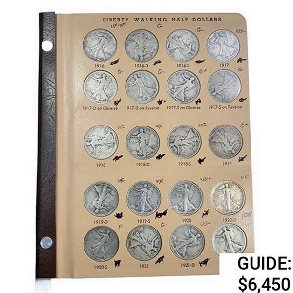 1916-1947 Walking Half Dollar Book (64 Coins)  GEMBU