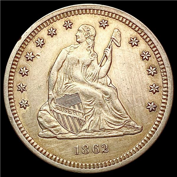 1862 Seated Liberty Quarter CHOICE AU
