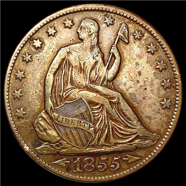 1855-O Arrows Seated Liberty Half Dollar LIGHTLY CIRCULATED