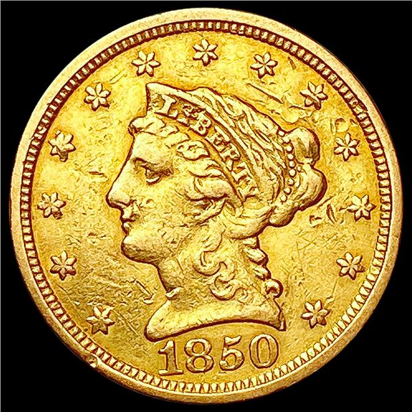 1850 $2.50 Gold Quarter Eagle NEARLY UNCIRCULATED