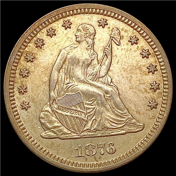 1876 Seated Liberty Quarter NEARLY UNCIRCULATED