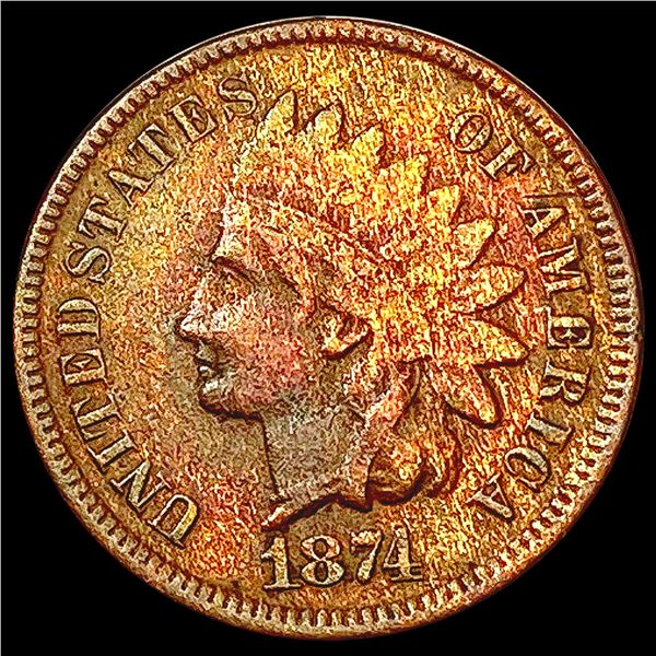 1874 Indian Head Cent NEARLY UNCIRCULATED