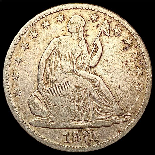 1871 Seated Liberty Half Dollar NICELY CIRCULATED