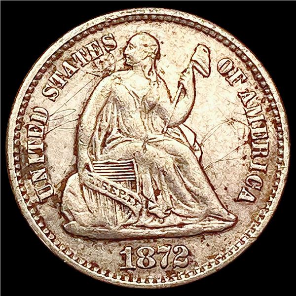 1872 Seated Liberty Half Dime CLOSELY UNCIRCULATED