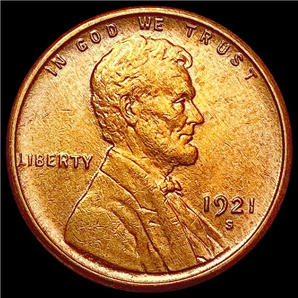 1921-S RED Wheat Cent UNCIRCULATED