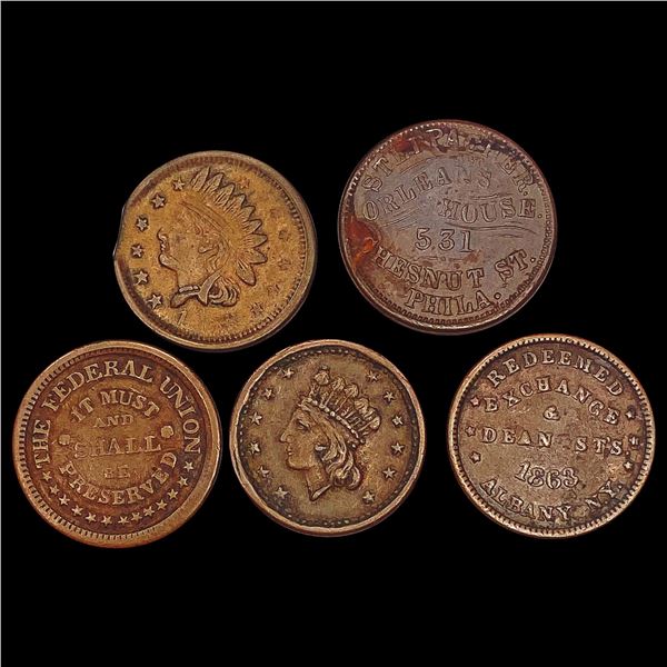 [5] 1863 Civil War Tokens HIGH GRADE