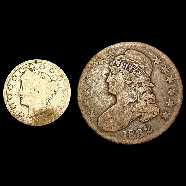 [2] 1832&1886 1 5C, 1 50C NICELY CIRCULATED