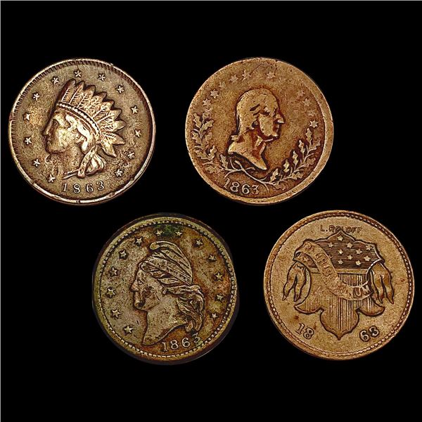 [5] 1863 Varied Tokens HIGH GRADE