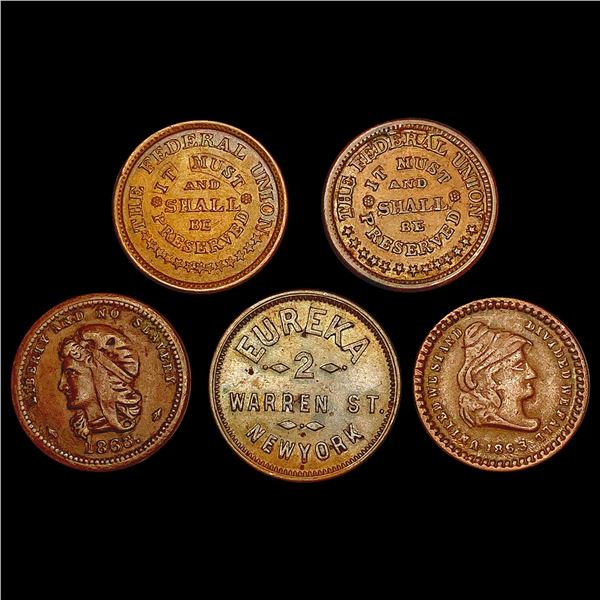[5] 1863 Varied Tokens HIGH GRADE