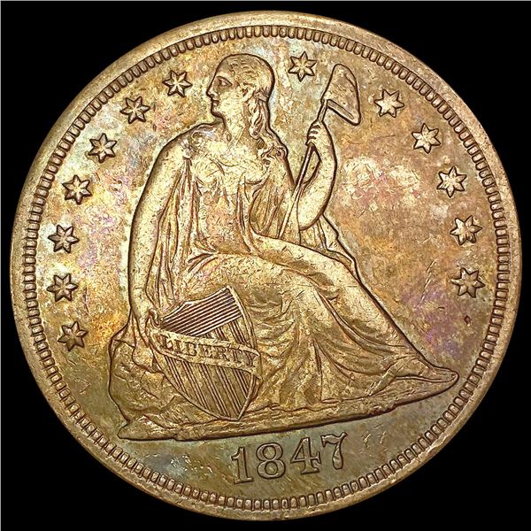 1847 Seated Liberty Dollar NEARLY UNCIRCULATED