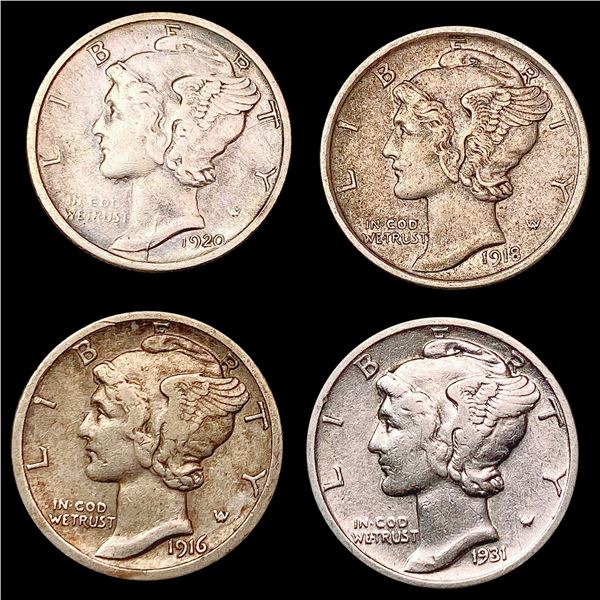 [4] 1916-1931 Mercury Dime CHOICE AU