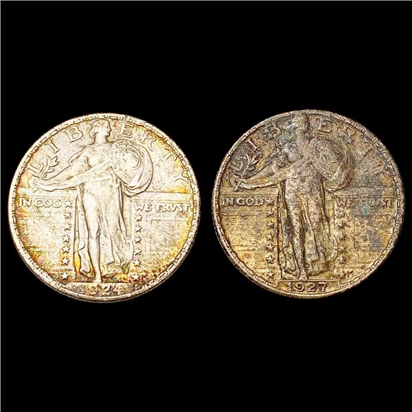 [2] 1924&1927 Standing Liberty Quarter CLOSELY UNCIRCULATED