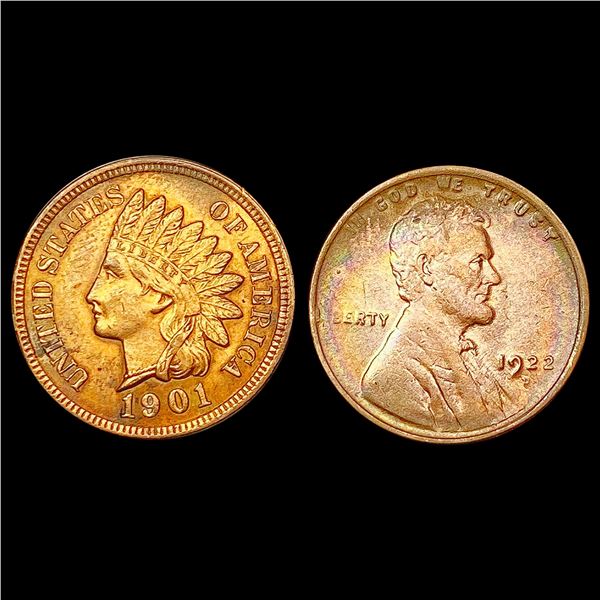 [2] 1901&1922-O Varied 1C Types UNCIRCULATED