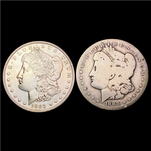 [2] 1888-S&1903 Morgan Silver Dollar UNCIRCULATED