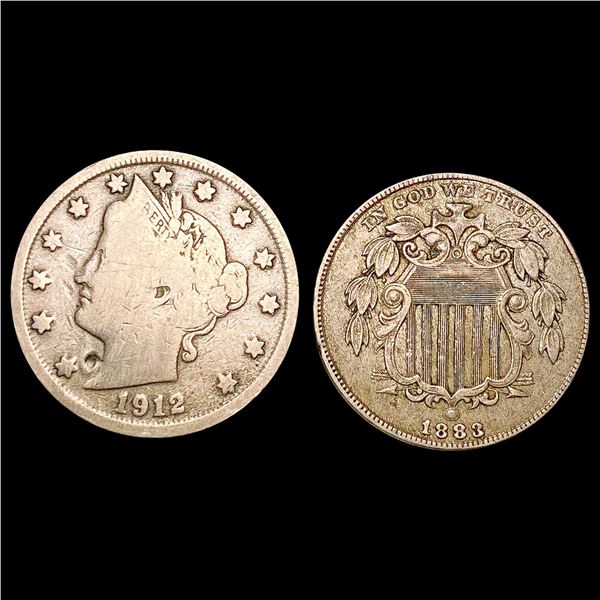 [2] 1883&1912 Varied Nickels NEARLY UNCIRCULATED