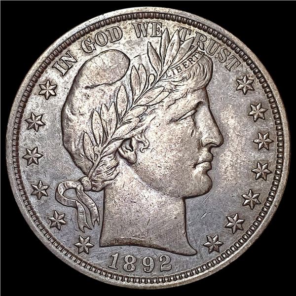 1892 Barber Half Dollar CLOSELY UNCIRCULATED