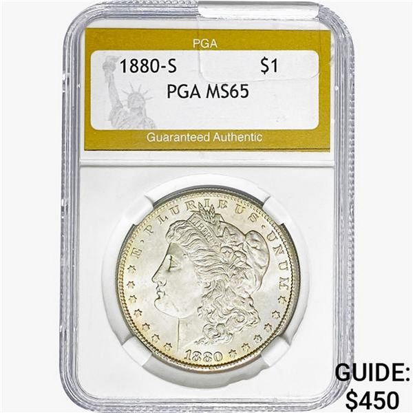 1880-S Morgan Silver Dollar PGA MS65