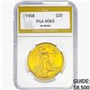 Image 1 : 1908 $20 Gold Double Eagle PGA MS65 NO MOTTO