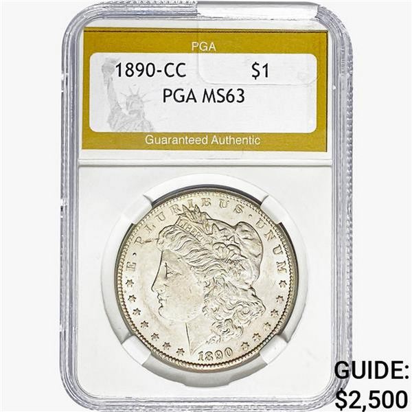 1890-CC Morgan Silver Dollar PGA MS63