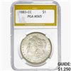 Image 1 : 1883-CC Morgan Silver Dollar PGA MS65