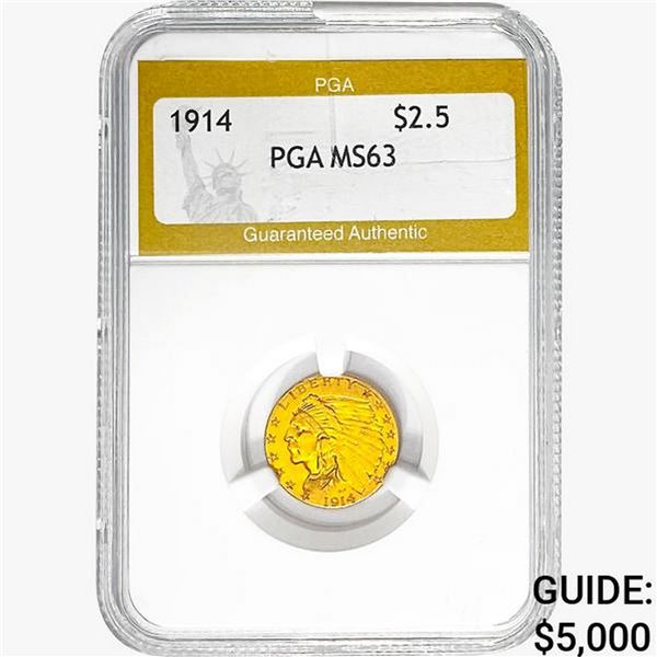 1914 $2.50 Gold Quarter Eagle PGA MS63