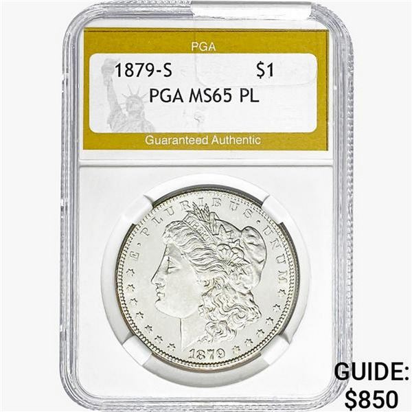 1879-S Morgan Silver Dollar PGA MS65 PL