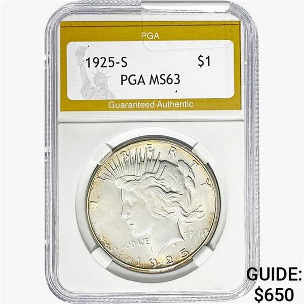1925-S Morgan Silver Dollar PGA MS63