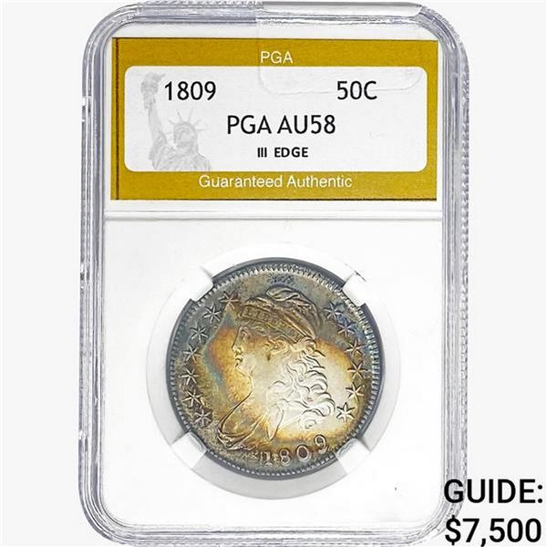 1809 Capped Bust Half Dollar PGA AU58 III EDGE