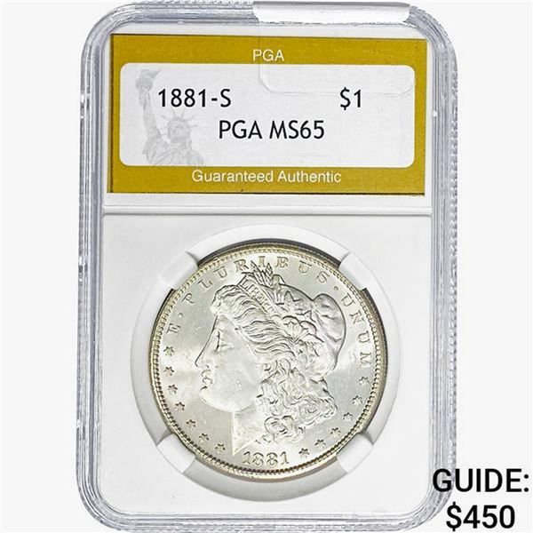 1881-S Morgan Silver Dollar PGA MS65