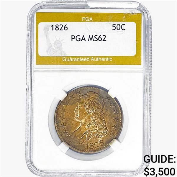 1826 Capped Bust Half Dollar PGA MS62